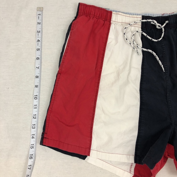 VINTAGE 1980's Red White & Blue Swim Trunks - Picture 4 of 5